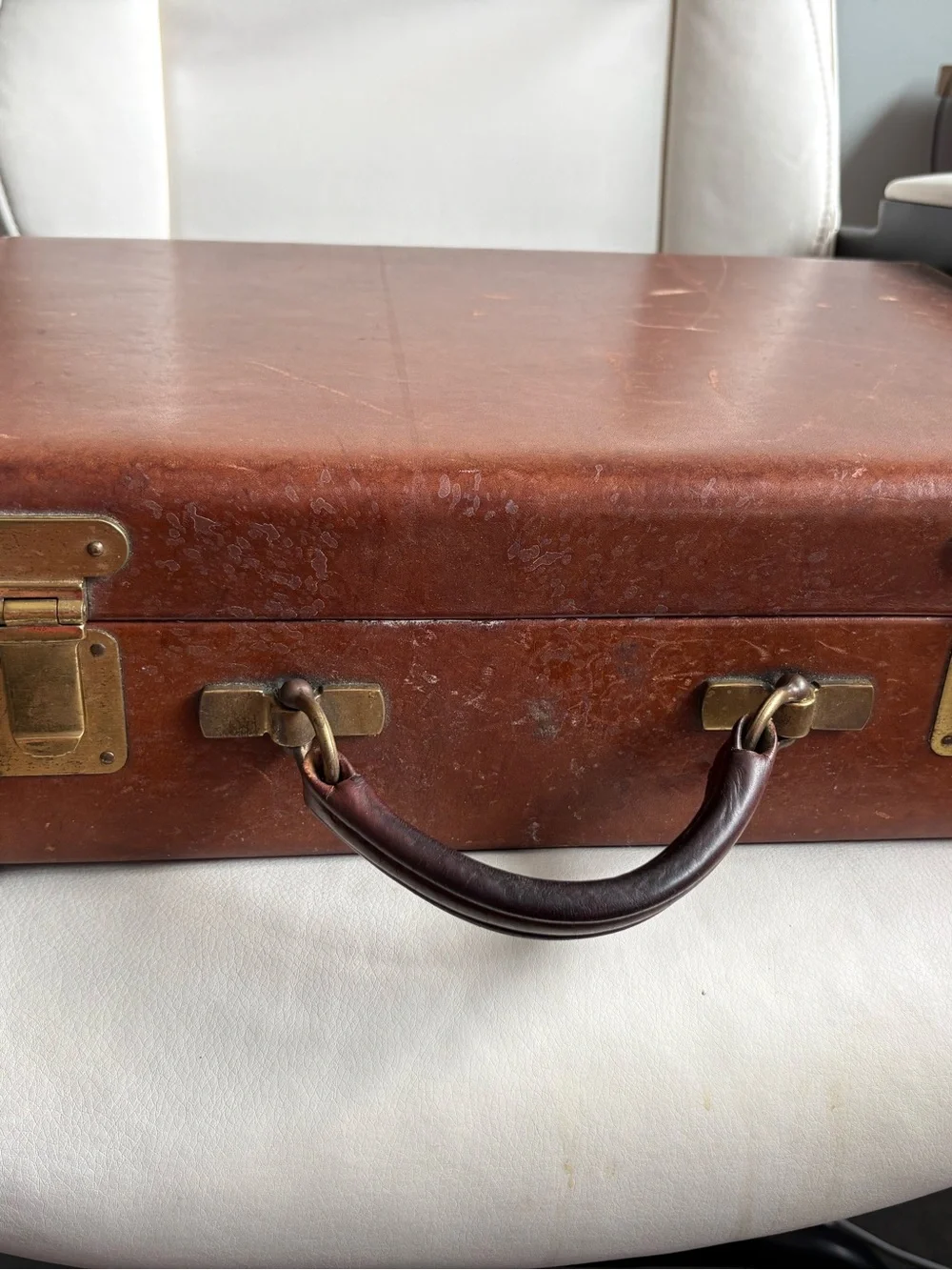 Schlesinger Leather Carry Briefcase in Brown - Vintage Style